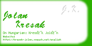 jolan kresak business card